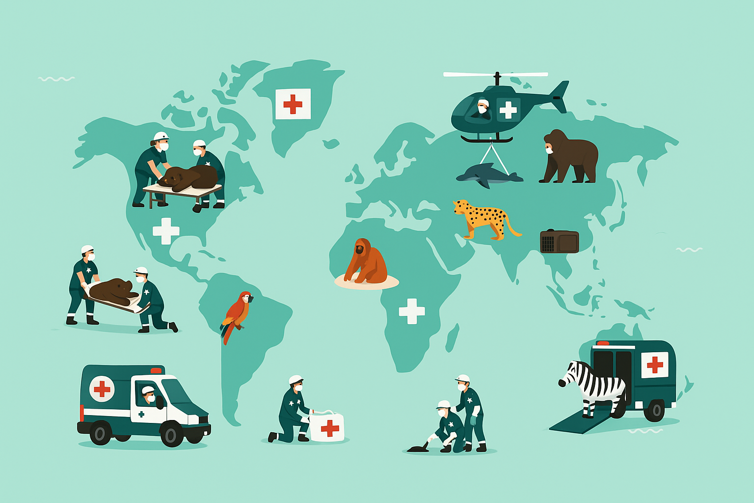 Global Foster Program, world map illustration